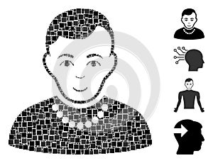 Square Trendy Guy Icon Vector Collage photo