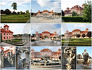 Collage of Troya Castle in Prague photo