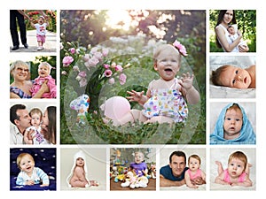 Collage twelve months of the first baby year