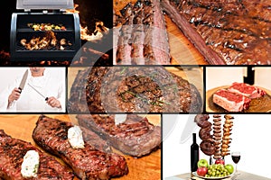 Collage of 7 barbecue images