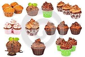 Collage of various cupcakes