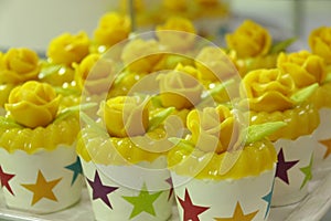 Collage of various cupcakes in decorative cup