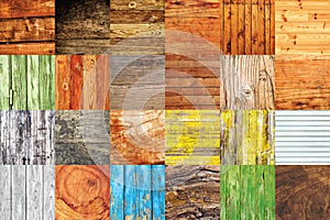 Collage of various different wood texture samples