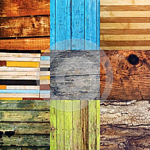 Collage of various different wood texture samples