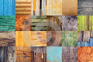 Collage of various different wood texture samples