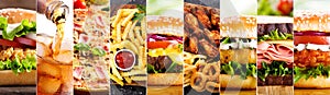 Collage of various fast food products