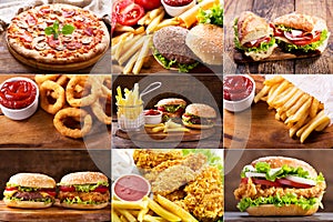 Various fast food products photo