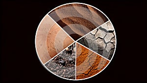 A collage of various natural earth textures mixed in beautiful abstract background