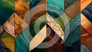 A collage of various natural earth textures mixed in beautiful abstract background