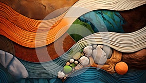 A collage of various natural earth textures mixed in beautiful abstract background