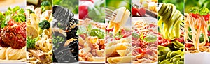 Collage of various pasta