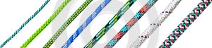 Collage of various types of dynamic rope