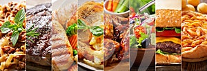 Collage of various types meals