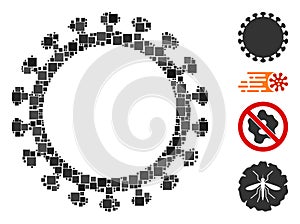Square Virus Shell Icon Vector Collage