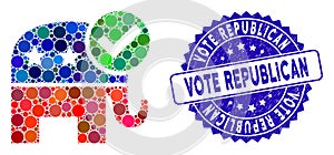 Collage Vote Republican Icon with Distress Vote Republican Stamp
