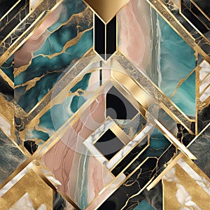 collage on the wall _A colorful abstract art deco background with a modern mosaic inlay and a creative texture of marble