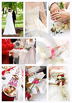 Collage of wedding photos