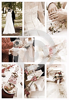 Collage of wedding photos