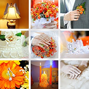 Collage from wedding photos