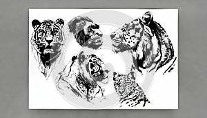 A collage of wild animals