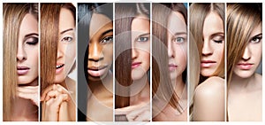 Collage of women with various hair color, skin tone and complexion