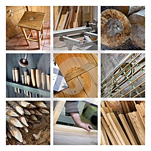 Collage of wood and joinery