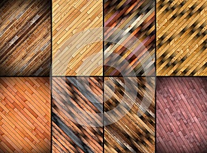 Collage of wooden parquet patterns