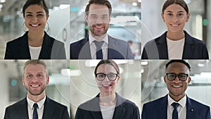 Collage of Young Business People Smiling at Camera