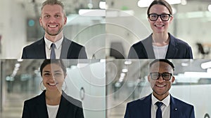 Collage of Young Business People Smiling at Camera