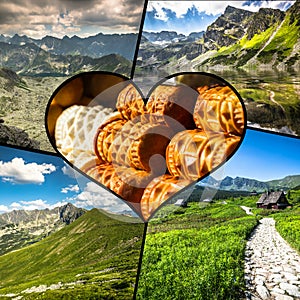 Collage of Zakopane mountains national park in Polonia photo
