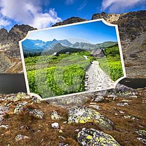 Collage of Zakopane mountains national park in Polonia photo