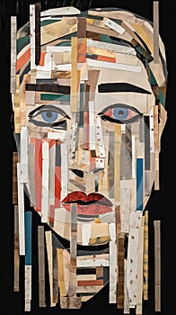 Collaged Staccato Face Strips for Creative Projects.