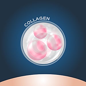 Collagen apply on skin , serum , drop . collagen makes cell better