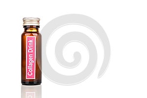 Collagen drinks in bottle as supplement for beauty, anti ageing and wellness