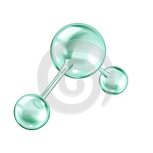 Collagen molecule consists from green spheres illustration
