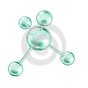 Collagen molecule from green spheres vector illustration