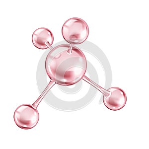 Collagen molecule structure from spheres illustration