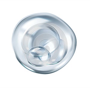 Collagen molecules bouncing inside transparent bubble