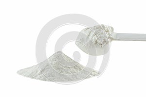 Collagen powder isolated on white background. with clipping path