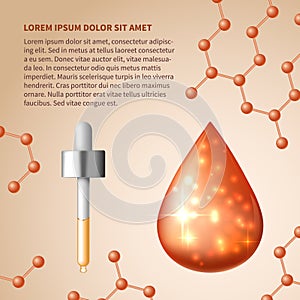 Collagen and serum skin care cosmetic abstract vector background