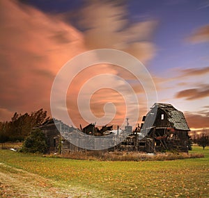 Collapsed Barn In Michigan