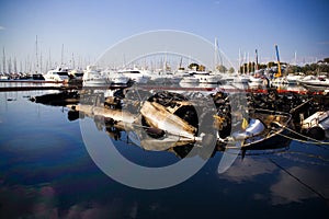 Collapsed boats photo