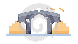 Collapsed Bridge Disaster Infrastructure Icon, vector design Generative AI