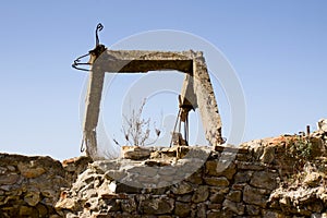 Collapsed concrete structures