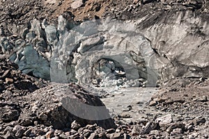 Collapsed crevasses at Fox Glacier