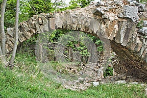 collapsed entry to an castle ruin