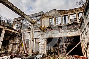 Collapsed factory photo