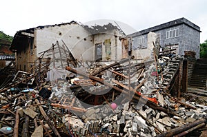 Collapsed house