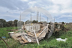 Collapsed hut photo