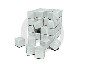 Collapsed stack of cubes photo